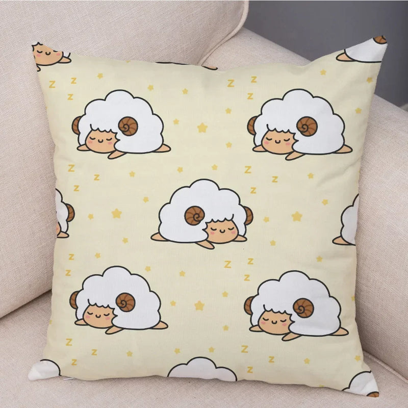 Axyaa Cartoon Animal Cushion Cover: 45*45cm for Living Room, Sofa, Car, Children's Room
