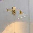 Axyaa Ceramic LED Wall Sconce, Adjustable, Pull Chain Switch, Modern Nordic Design