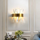 Axyaa LED Crystal Wall Lamps: Luxury Gold Wall Sconces for Home Art Decor & Bedside Lighting