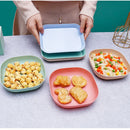 Axyaa Wheat Straw Storage Tray Set: Snack Plate, Fruit Bowl, Breakfast Bread Tray