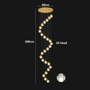 Axyaa Modern Crystal Chandelier Stair Pendant Living Room Lighting