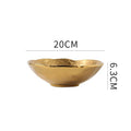 Axyaa Frosted Golden Ceramic Dinner Plate Steak Pasta Salad Dessert Bowl Molecular Cuisine Specialty Tableware.