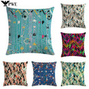 Axyaa Geometric Linen Pillowcase - Graffiti Style Decorative Cushion Cover