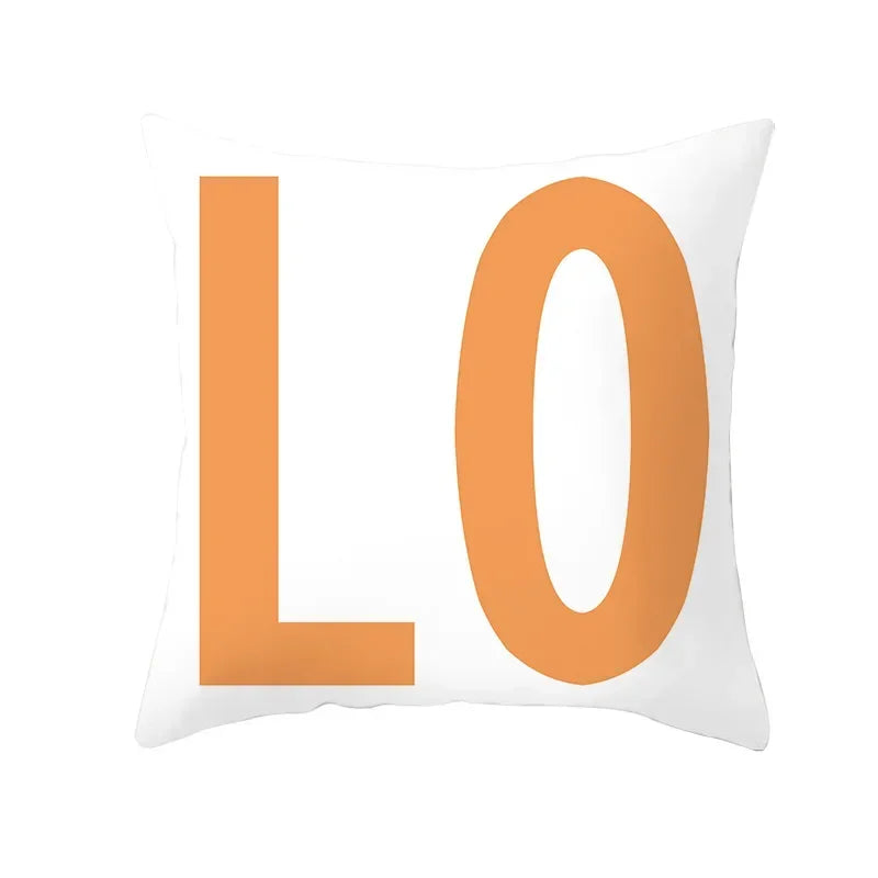 Nordic Cartoon Print Yellow Blue Cushion Cover 45*45cm by Axyaa