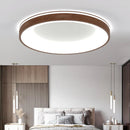 Axyaa Modern Walnut Wood LED Ceiling Light Circular Ceiling Lamp for Home Lighting