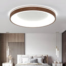 Axyaa Walnut Wood LED Ceiling Light Dimmable Circular Lamp for Home Indoor Lighting
