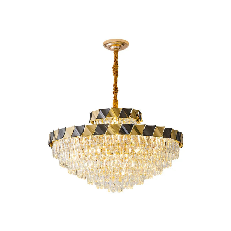 Axyaa Crystal Chandelier: Luxury High-End Living Room Lighting