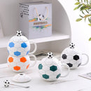 Axyaa Football Ceramic Mug with Lid Spoon | Home Decor Drinkware Gift