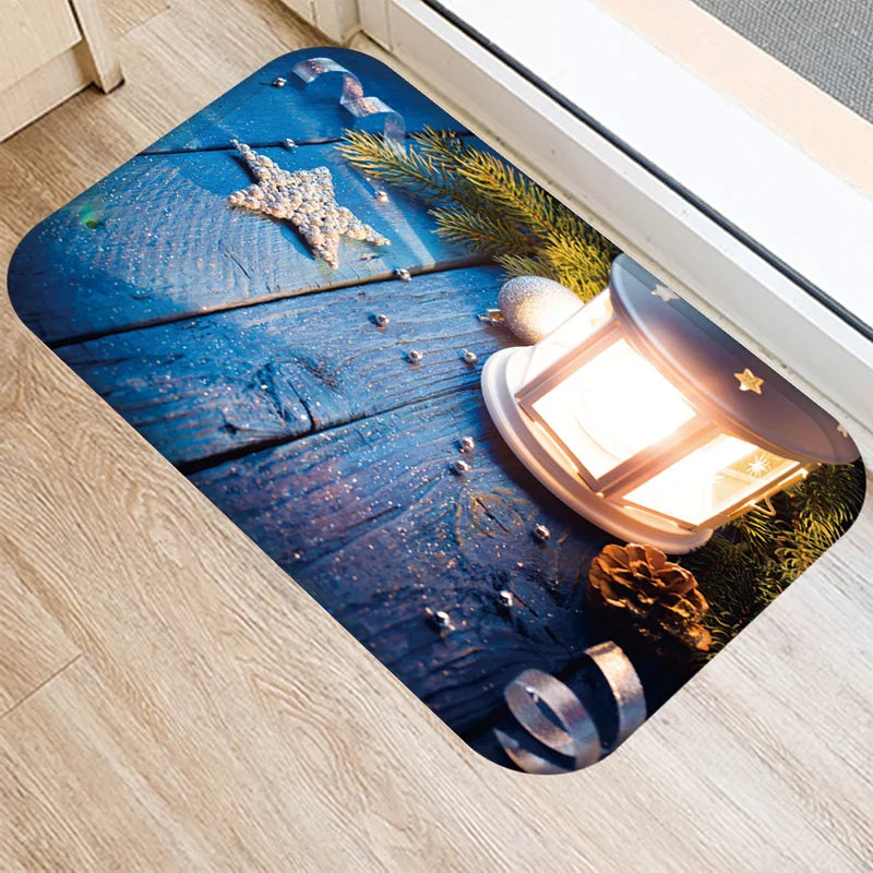 Axyaa Christmas Home Decoration Door Mat - Anti-Slip Floor Carpet