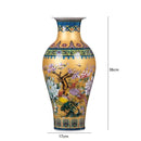 Axyaa Golden Jingdezhen Chinese Enamel Vase Decorations, Home Decor, Living Room, Antique Rack