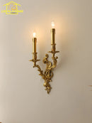 Axyaa French Retro Copper LED Wall Lamp Gold Lustre Modern Light Fixtures