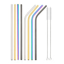 Axyaa Stainless Steel Straw Set with Cleaner Brush Home Bar Accessory