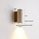 Axyaa Wood Canopy LED Wall Lights Bedroom Bedside Lamp Sconce - Nordic Modern Yellow Travertine