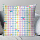 Axyaa Colorful Plaid & Floral Pattern Pillow Cover for Sofa, Bedroom, Car