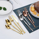 Axyaa Stainless Steel Cutlery Set - 40 Piece Dinnerware Flatware Tableware Kit