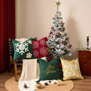 Axyaa Snowflake Embroidered Pillowcase Set, Festive Christmas Home Decor for Sofa and Bed