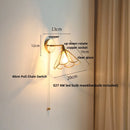 Axyaa Nordic LED Wall Sconce with Pull Chain Switch Rotation for Bedroom Dining Room