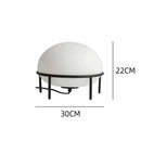 Axyaa White Glass Egg Desk Lamp, Modern Minimalist Design, Black Iron Frame, E27 Bulb