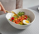 Axyaa Ceramic Slanted Mouth Salad Bowl Set - Creative Vegetable Fruit Plate Soup Bowl
