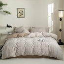 Axyaa Jacquard Cotton Washed Bedding Set | Solid Color Simple Design