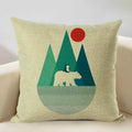 Axyaa Animal Linen Cushion Cover - Decorative Sofa Pillow - Home Decor - 45x45CM