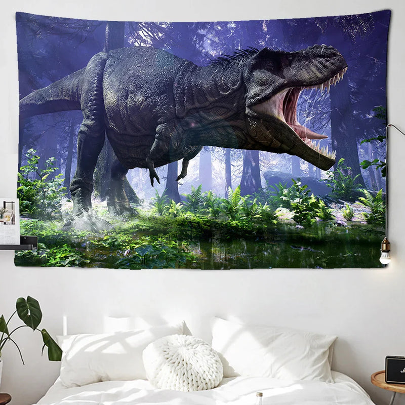 Axyaa Dinosaur Wall Tapestry Beach Blanket Yoga Mat Tablecloth