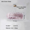 Axyaa Art Deco Glass LED Chandelier - Modern Ceiling Pendant Light for Home Decor