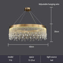 Axyaa Gold Crystal Chandelier Pendant Light for Elegant Home Decor