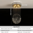 Axyaa Crystal LED Pendant Chandelier for Modern Stairs – Luxe Ceiling Lighting