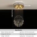 Axyaa Crystal LED Pendant Chandelier for Modern Loft Stairs Lighting