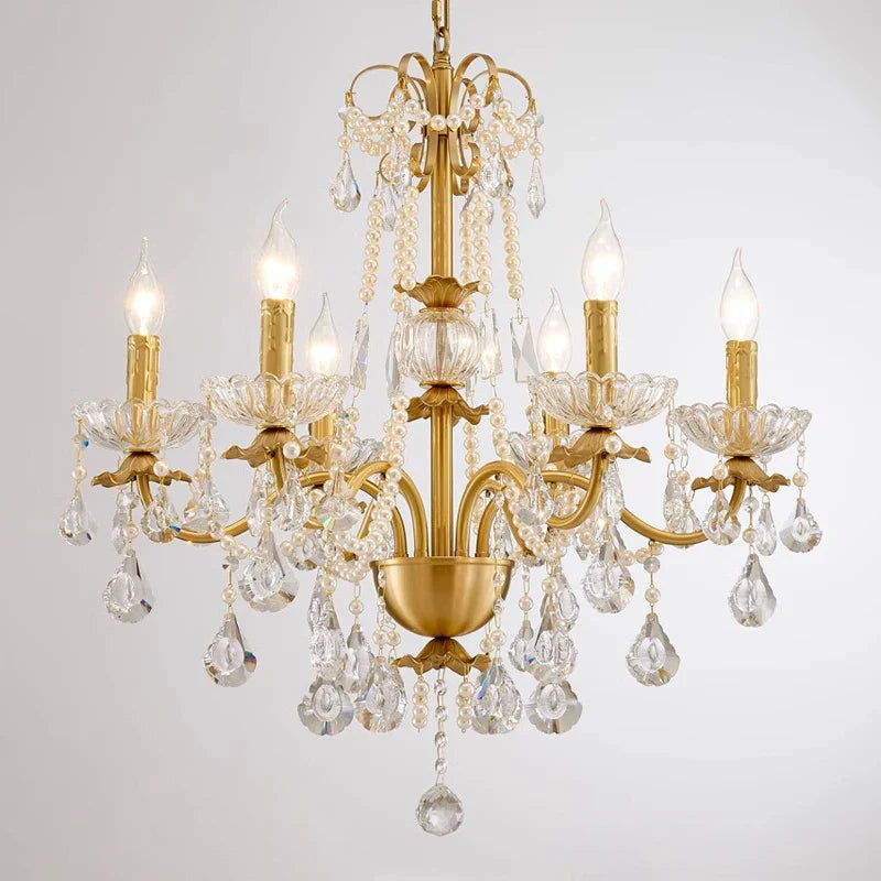 Axyaa Gold Crystal Chandelier for Luxurious Living Spaces