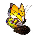 Axyaa Butterfly Night Light: Stained Glass Tiffany Style LED Table Lamp Art Decoration