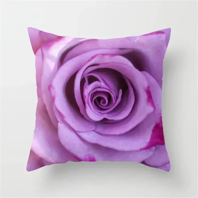 Rose Flowers Cushion Cover 45x45cm Nordic Style Home Decor Throw Pillow Axyaa