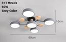 Axyaa Wood Iron Art Chandelier for Modern LED Ceiling Light in Living Room