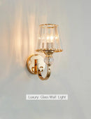 Axyaa Modern Crystal Wall Lamp LED Bedroom Bedside Light Nordic Design