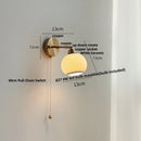 Axyaa Nordic Ceramic LED Wall Light with Pull Chain Switch