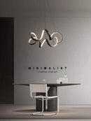 Axyaa Twisted Wave LED Pendant Lights Modern Creative Ceiling Chandelier for Living Dining Bedroom