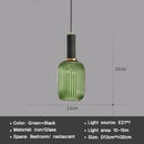 Axyaa Striped Glass Lantern Chandelier LED Pendant Lights for Dining Room Kitchen