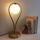 Axyaa Nordic Glass Ball Table Lamp for Bedroom Brass Living Room Study Home Decor Lighting