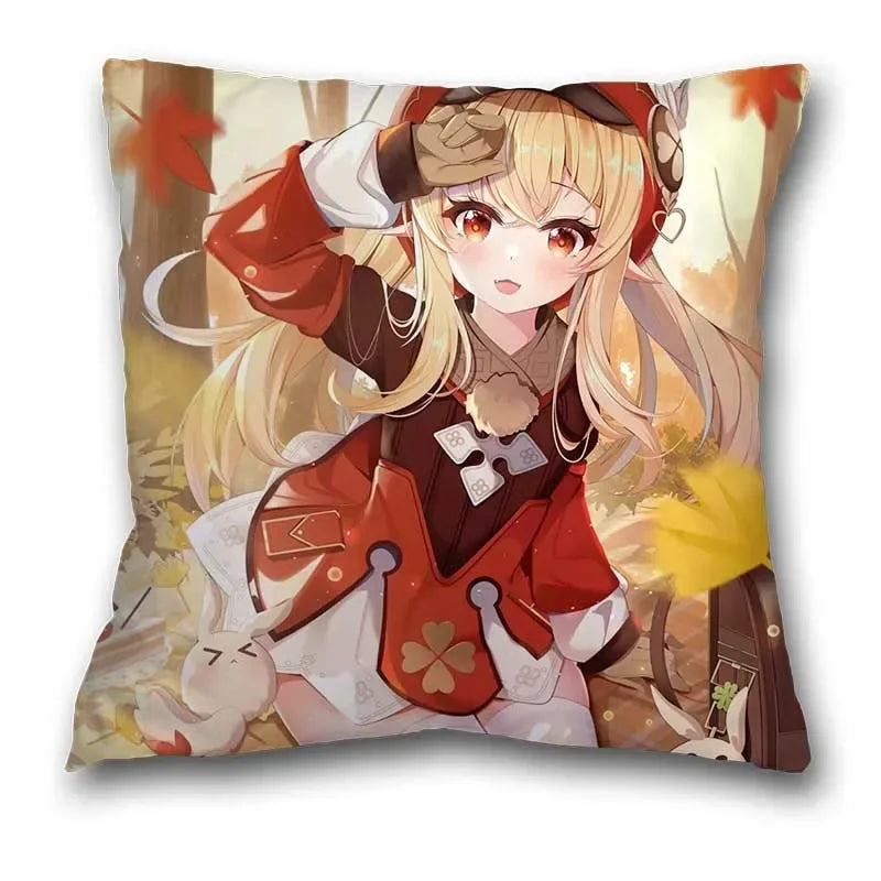 Genshin Impact Axyaa Pillow Cases - Klee Xiao Venti Hutao Anime Printed Pillowcases