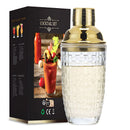 Axyaa Crystal Cocktail Shaker: 17oz Martini Shaker with Metallic Lid & Strainer