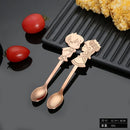 Axyaa Stainless Steel Cartoon Couple Coffee Spoon Set