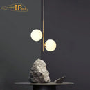 Axyaa Copper Restaurant Pendant Light with LED Acrylic Ball G9 Lights