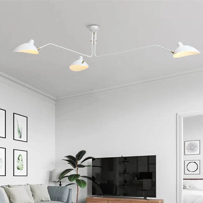 Axyaa Nordic Spider LED Ceiling Lamp Iron Black Industrial Light