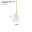 Axyaa Nordic Marble Pendant Lights Stone Round Ceiling Chandeliers for Modern Home Décor