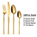 Axyaa Gold Stainless Steel Cutlery Set - 30Pcs Western Dinner Utensils