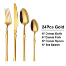 Axyaa Gold Stainless Steel Cutlery Set - 30Pcs Western Dinner Utensils