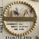 Axyaa Wooden Bead Hemp Rope Wall Hanging, Minimalist Homestay Bedroom Decor