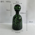 Axyaa Leopard Print Glass Vase with Lid, Flower Arrangement Home Decor