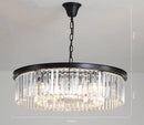 Axyaa Metal and Crystal Pendant Light - Stylish LED Chandelier for Living Room